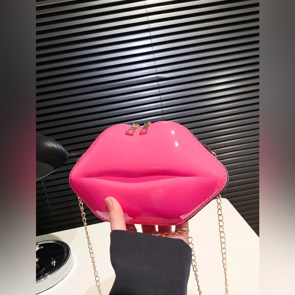 Barbie pink lip crossbody purse
